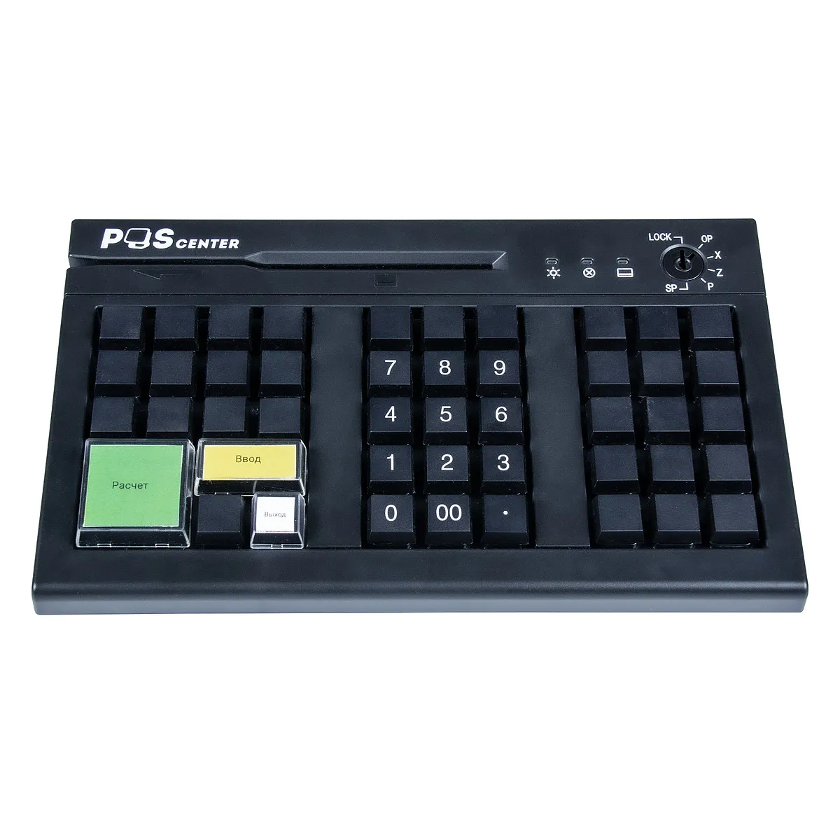 картинка Клавиатура программируемая POScenter S50A (50 клавиш, MSR, ключ, USB), чёрная магазин ККМ.ЦЕНТР являющийся официальным дистрибьютором в России