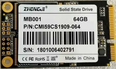 картинка Накопитель SSD 64Gb, MB001 CMI59CS1909-064 для POScenter Start магазин ККМ.ЦЕНТР являющийся официальным дистрибьютором в России