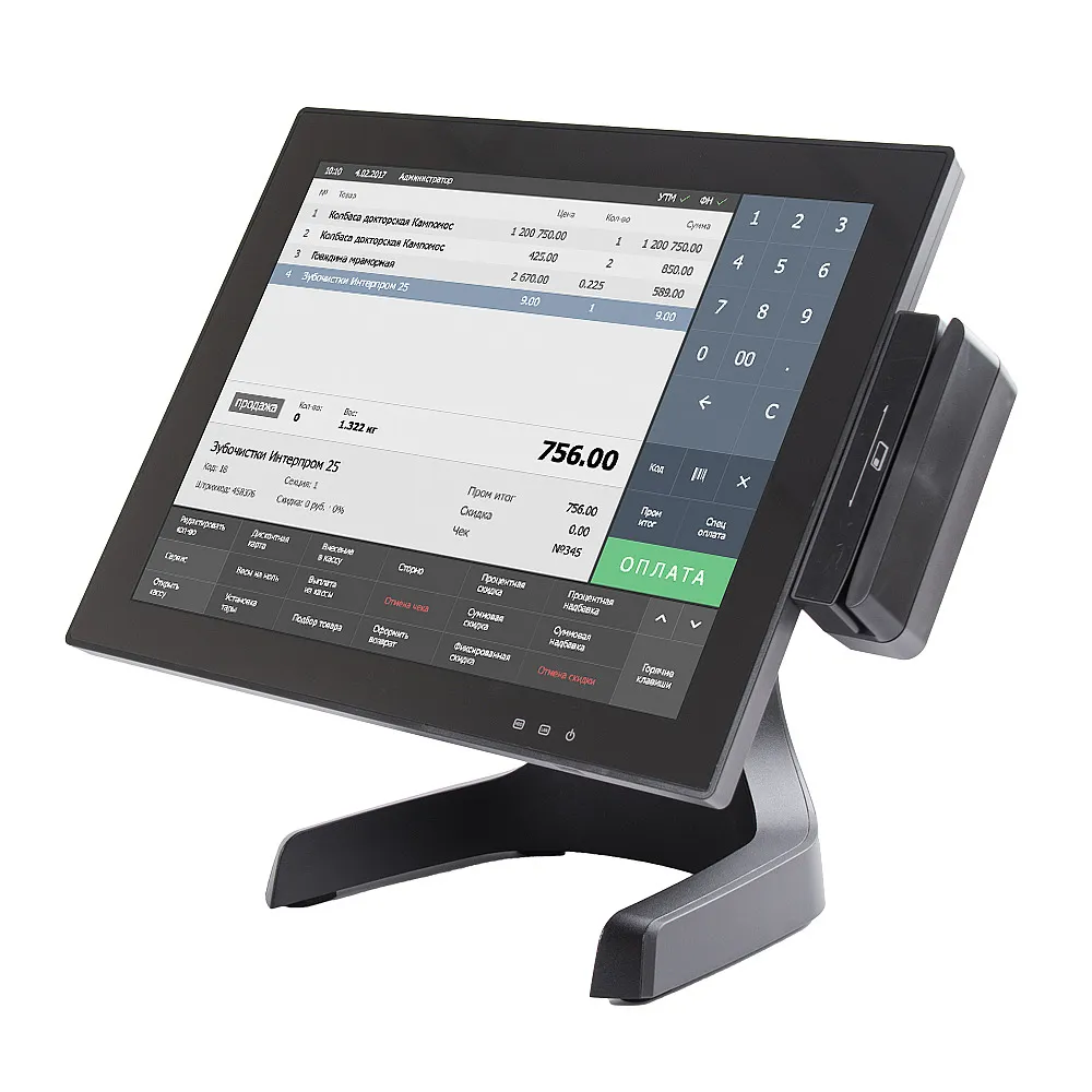 картинка Сенсорный моноблок Poscenter POS400 (J4125, P-CAP, RAM 4Gb / SSD 128Gb, MSR), Windows 10 IoT Entry купить в ККМ.ЦЕНТР