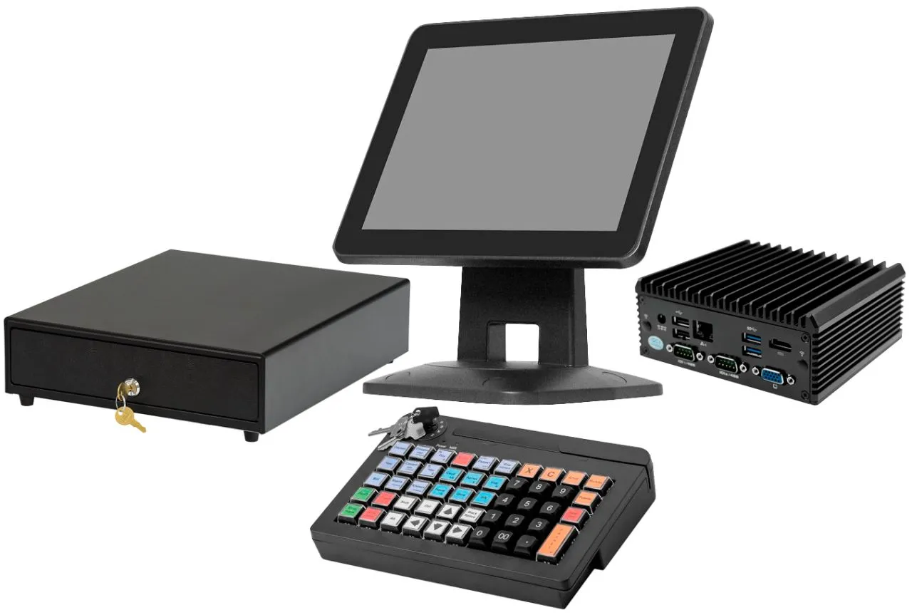 картинка POS-комплект АТОЛ Ритейл (с ОС, NFD20, LM10, КВ-50, CD-330) магазин ККМ.ЦЕНТР являющийся официальным дистрибьютором в России