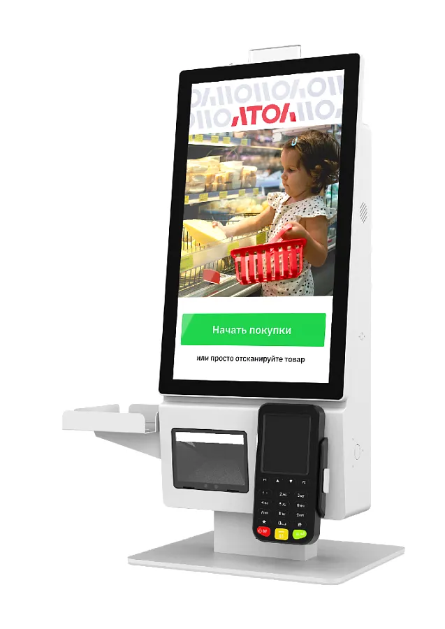 картинка Касса самообслуживания АТОЛ КСО 3210 (21.5",J6412,SSD,4G/128G),без ОС,сканер Mindeo,Indicator light,Креп-ниеПинПад,Крен-ниеФР магазин ККМ.ЦЕНТР являющийся официальным дистрибьютором в России
